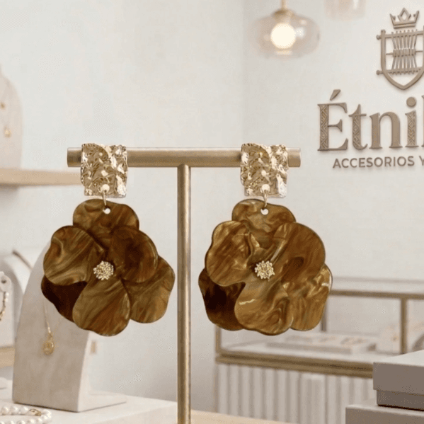 Aretes Flor Café