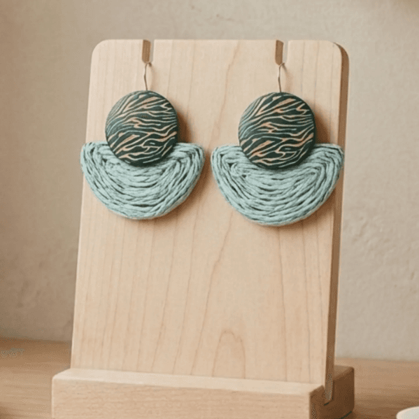 Aretes Turquesa Tejidos