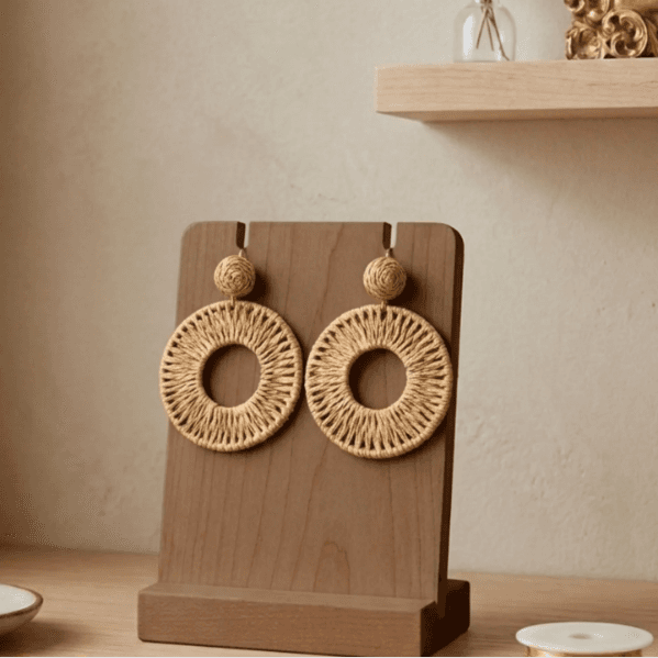 Aretes Aros Rattan
