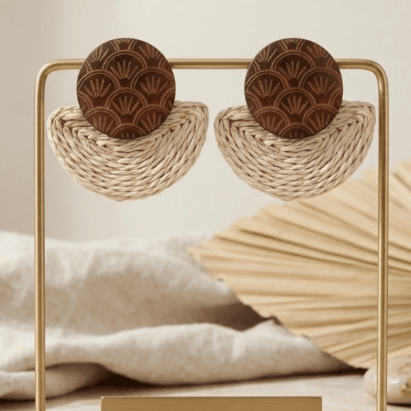 Aretes Rattan Luna