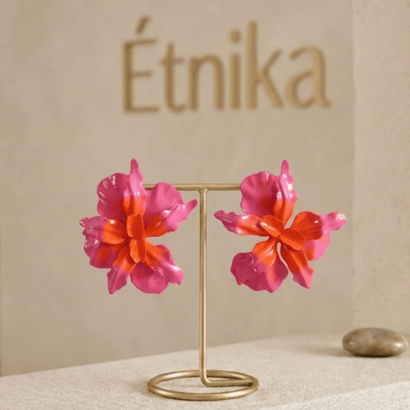 Aretes Orquídea Coral