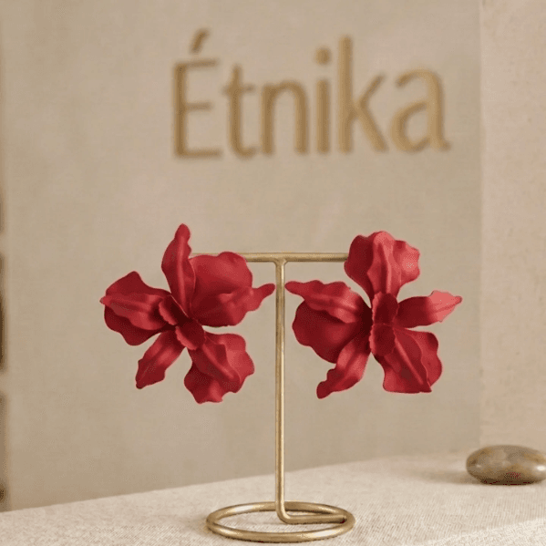 Aretes Orquídea Roja