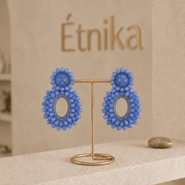 Aretes Oval Azul