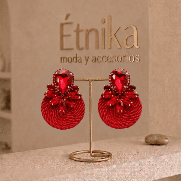 Aretes Flor Rubí