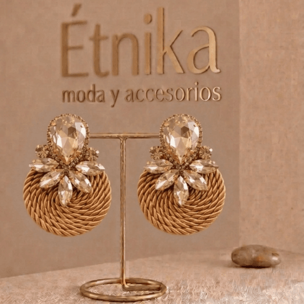 Aretes Dorados Tejidos