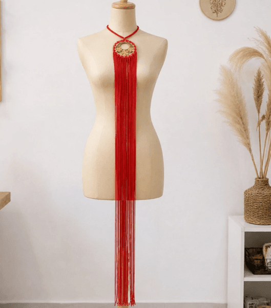 Collar Flecos Rojo Pasión