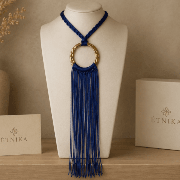 Collar Flecos Azul Real