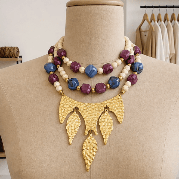 Collar Multicapa Joyas de Color