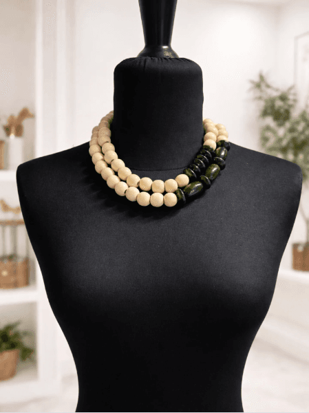 Collar Multicapa Perla y Verde