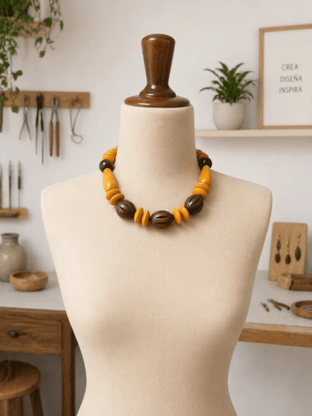 Collar Ámbar y Crema