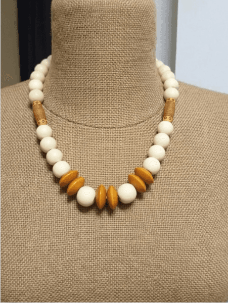 Collar Marfil y Ámbar