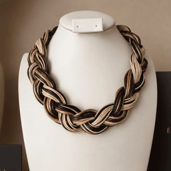 Collar Trenzado Cacao